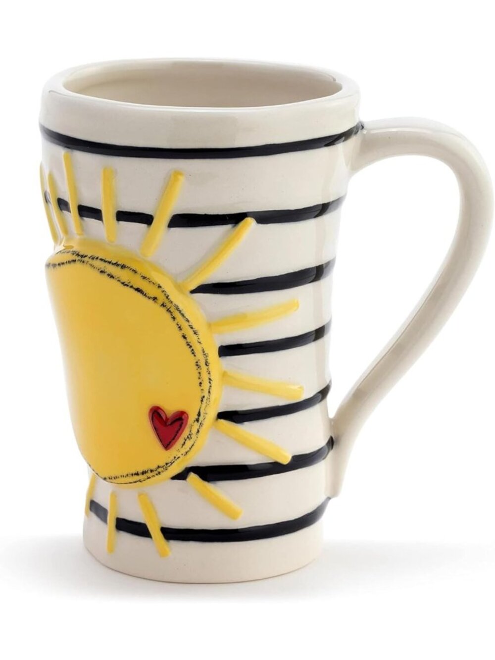 Sunny Yellow Striped Stoneware Mug | Ceramic Coffee Cup | Perfect Gift Idea